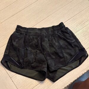 Lululemon Athletica Green and Black Camo Athletic Shorts